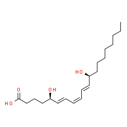 ChemSpider 2D Image | (5R,6E,8Z,10E,12S)-5,12-Dihydroxy-6,8,10-icosatrienoic acid | C20H34O4