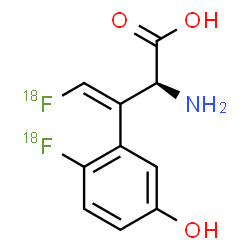 ChemSpider 2D Image | (betaE)-2-(~18~F)Fluoro-beta-[(~18~F)fluoromethylene]-5-hydroxy-L-phenylalanine | C10H918F2NO3