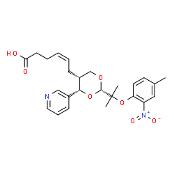 ChemSpider 2D Image | (4Z)-6-[(2S,4S,5R)-2-[2-(4-Methyl-2-nitrophenoxy)-2-propanyl]-4-(3-pyridinyl)-1,3-dioxan-5-yl]-4-hexenoic acid | C25H30N2O7