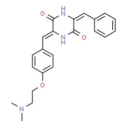 ChemSpider 2D Image | (3E,6Z)-3-Benzylidene-6-{4-[2-(dimethylamino)ethoxy]benzylidene}-2,5-piperazinedione | C22H23N3O3