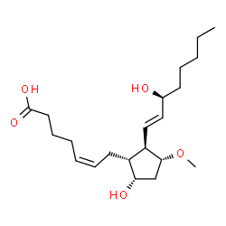 ChemSpider 2D Image | (5Z,9alpha,11alpha,13E,15S)-9,15-Dihydroxy-11-methoxyprosta-5,13-dien-1-oic acid | C21H36O5