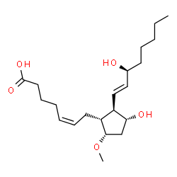 ChemSpider 2D Image | (5Z,9alpha,11alpha,13E,15S)-11,15-Dihydroxy-9-methoxyprosta-5,13-dien-1-oic acid | C21H36O5