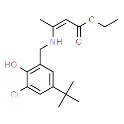 ChemSpider 2D Image | Ethyl (2Z)-3-{[3-chloro-2-hydroxy-5-(2-methyl-2-propanyl)benzyl]amino}-2-butenoate | C17H24ClNO3