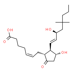 ChemSpider 2D Image | (5Z,11alpha,13E,15S)-11,15-Dihydroxy-17,17-dimethyl-9-oxoprosta-5,13-dien-1-oic acid | C22H36O5
