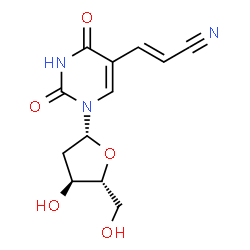 ChemSpider 2D Image | 5-[(E)-2-Cyanovinyl]-2'-deoxyuridine | C12H13N3O5