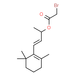 ChemSpider 2D Image | (3E)-4-(2,6,6-Trimethyl-1-cyclohexen-1-yl)-3-buten-2-yl bromoacetate | C15H23BrO2