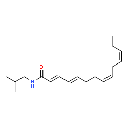 ChemSpider 2D Image | (2E,4E,8Z,11Z)-N-Isobutyl-2,4,8,11-tetradecatetraenamide | C18H29NO