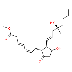 ChemSpider 2D Image | Methyl (3E,5Z,11alpha,13E,16R)-11,16-dihydroxy-16-methyl-9-oxoprosta-3,5,13-trien-1-oate | C22H34O5