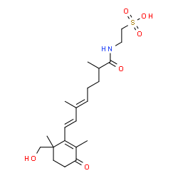 ChemSpider 2D Image | 2-({(5E,7E)-8-[6-(Hydroxymethyl)-2,6-dimethyl-3-oxo-1-cyclohexen-1-yl]-2,6-dimethyl-5,7-octadienoyl}amino)ethanesulfonic acid | C21H33NO6S