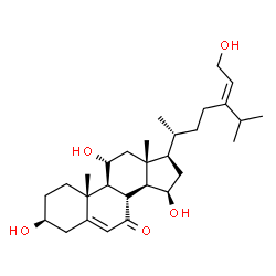 ChemSpider 2D Image | (3beta,11alpha,15beta,24E)-3,11,15,29-Tetrahydroxystigmasta-5,24(28)-dien-7-one | C29H46O5