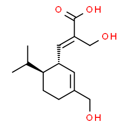 ChemSpider 2D Image | (2E)-2-(Hydroxymethyl)-3-[(1S,6S)-3-(hydroxymethyl)-6-isopropyl-2-cyclohexen-1-yl]acrylic acid | C14H22O4