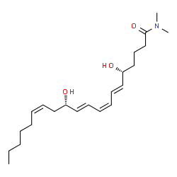 ChemSpider 2D Image | (5R,6E,8Z,10E,12S,14Z)-5,12-Dihydroxy-N,N-dimethyl-6,8,10,14-icosatetraenamide | C22H37NO3