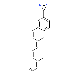 ChemSpider 2D Image | (2Z,4Z,6Z,8Z)-9-[3-(3H-Diaziren-3-yl)phenyl]-3,7-dimethyl-2,4,6,8-nonatetraenal | C18H18N2O