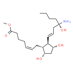 ChemSpider 2D Image | Methyl (5Z,9alpha,11alpha,13E,16S)-16-amino-9,11,16-trihydroxyprosta-5,13-dien-1-oate | C21H37NO5