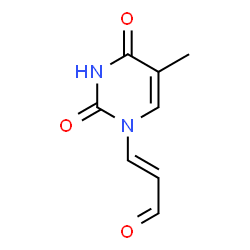ChemSpider 2D Image | (2E)-3-(5-methyl-2,4-dioxo-3,4-dihydropyrimidin-1(2H)-yl)prop-2-enal | C8H8N2O3