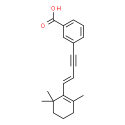ChemSpider 2D Image | 3-[(3E)-4-(2,6,6-Trimethyl-1-cyclohexen-1-yl)-3-buten-1-yn-1-yl]benzoic acid | C20H22O2