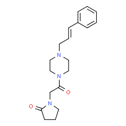 ChemSpider 2D Image | Piperazine, 1-((2-oxo-1-pyrrolidinyl)acetyl)-4-(3-phenyl-2-propenyl)-_ | C19H25N3O2