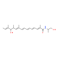 ChemSpider 2D Image | (2E,4E,6E,8E,10E,14E)-13-Hydroxy-N-(1-hydroxy-2-propanyl)-2,10,12,14-tetramethyl-2,4,6,8,10,14-hexadecahexaenamide | C23H35NO3