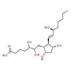 ChemSpider 2D Image | (9alpha,11alpha,13E,15S)-5,6,9,11,15-Pentahydroxyprost-13-en-1-oic acid | C20H36O7