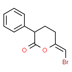 ChemSpider 2D Image | 3-phenyl-6-bromomethylenetetrahydropyran-2-one | C12H11BrO2