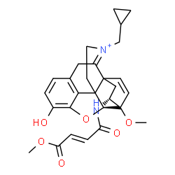 ChemSpider 2D Image | Methyl (2E)-4-{[(5beta,18R)-17-(cyclopropylmethyl)-3-hydroxy-6-methoxy-7,8,9,17-tetradehydro-18,19-dihydro-4,5-epoxy-6,14-ethenomorphinan-17-ium-18-yl]amino}-4-oxo-2-butenoate | C28H31N2O6