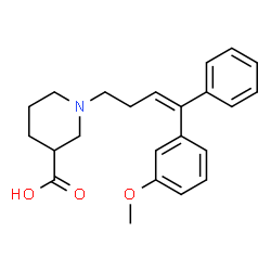 ChemSpider 2D Image | 1-[(3Z)-4-(3-Methoxyphenyl)-4-phenyl-3-buten-1-yl]-3-piperidinecarboxylic acid | C23H27NO3
