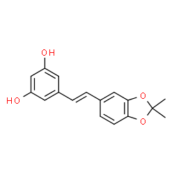 ChemSpider 2D Image | 5-[(E)-2-(2,2-Dimethyl-1,3-benzodioxol-5-yl)vinyl]-1,3-benzenediol | C17H16O4