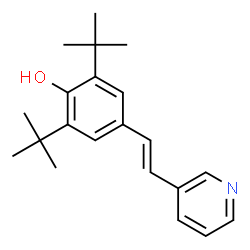ChemSpider 2D Image | 2,6-di-tert-butyl-4-(2-(3-pyridinyl)ethenyl)phenol | C21H27NO