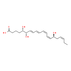 ChemSpider 2D Image | (5S,6S,7E,9E,11Z,13Z,15S,17Z)-5,6,15-Trihydroxy-7,9,11,13,17-icosapentaenoic acid | C20H30O5