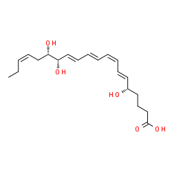 ChemSpider 2D Image | (5S,6E,8Z,10E,12E,14S,15S,17Z)-5,14,15-Trihydroxy-6,8,10,12,17-icosapentaenoic acid | C20H30O5