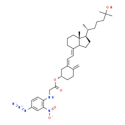 ChemSpider 2D Image | (3S,5Z,7E,14xi)-25-Hydroxy-9,10-secocholesta-5,7,10-trien-3-yl N-(4-azido-2-nitrophenyl)glycinate | C35H49N5O5