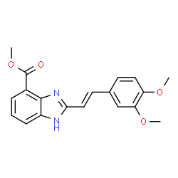 ChemSpider 2D Image | Methyl 2-[(E)-2-(3,4-dimethoxyphenyl)vinyl]-1H-benzimidazole-4-carboxylate | C19H18N2O4