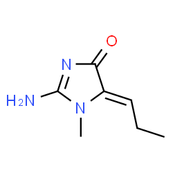 ChemSpider 2D Image | 2-amino-1-methyl-5-propylideneimidazol-4-one | C7H11N3O