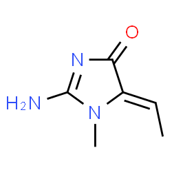 ChemSpider 2D Image | 2-amino-5-ethylidene-1-methylimidazol-4-one | C6H9N3O