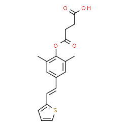 ChemSpider 2D Image | 4-{2,6-Dimethyl-4-[(E)-2-(2-thienyl)vinyl]phenoxy}-4-oxobutanoic acid | C18H18O4S