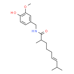 ChemSpider 2D Image | (6E)-N-(4-Hydroxy-3-methoxybenzyl)-2,8-dimethyl-6-nonenamide | C19H29NO3