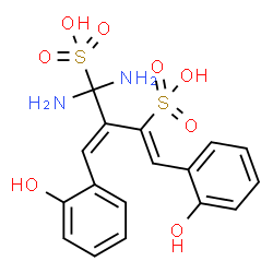 ChemSpider 2D Image | (2E,3Z)-1,1-Diamino-2-(2-hydroxybenzylidene)-4-(2-hydroxyphenyl)-3-butene-1,3-disulfonic acid | C17H18N2O8S2