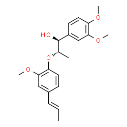 ChemSpider 2D Image | (1S,2S)-1-(3,4-Dimethoxyphenyl)-2-{2-methoxy-4-[(1E)-1-propen-1-yl]phenoxy}-1-propanol | C21H26O5