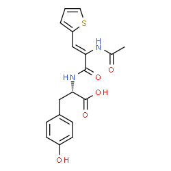 ChemSpider 2D Image | N-[(2Z)-2-Acetamido-3-(2-thienyl)-2-propenoyl]-L-tyrosine | C18H18N2O5S