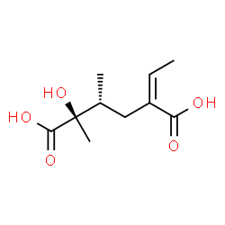 ChemSpider 2D Image | (2R,3R,5Z)-5-Ethylidene-2-hydroxy-2,3-dimethylhexanedioic acid | C10H16O5