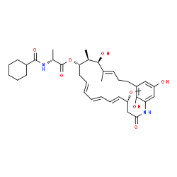 ChemSpider 2D Image | (5R,6E,8E,10E,13S,14S,15R,16E)-15,22,24-Trihydroxy-5-methoxy-14,16-dimethyl-3-oxo-2-azabicyclo[18.3.1]tetracosa-1(24),6,8,10,16,20,22-heptaen-13-yl N-(cyclohexylcarbonyl)-D-alaninate | C36H50N2O8