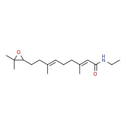ChemSpider 2D Image | (2E,6E)-9-(3,3-Dimethyl-2-oxiranyl)-N-ethyl-3,7-dimethyl-2,6-nonadienamide | C17H29NO2