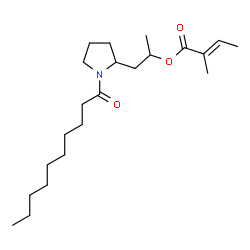 ChemSpider 2D Image | 1-(1-Decanoyl-2-pyrrolidinyl)-2-propanyl (2E)-2-methyl-2-butenoate | C22H39NO3