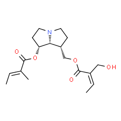 ChemSpider 2D Image | [(1S,7R,7aR)-7-{[(2E)-2-Methyl-2-butenoyl]oxy}hexahydro-1H-pyrrolizin-1-yl]methyl (2Z)-2-(hydroxymethyl)-2-butenoate | C18H27NO5