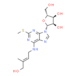 ChemSpider 2D Image | N-[(2E)-4-Hydroxy-3-methyl-2-buten-1-yl]-2-(methylsulfanyl)adenosine | C16H23N5O5S