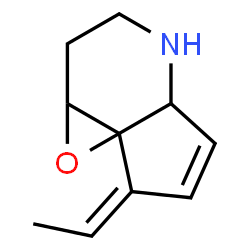 ChemSpider 2D Image | (7Z)-7-Ethylidene-1a,2,3,4,4a,7-hexahydrocyclopenta[b]oxireno[c]pyridine | C10H13NO