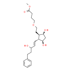 ChemSpider 2D Image | Methyl 4-(2-{(1R,2R,3R,5S)-3,5-dihydroxy-2-[(1E)-3-hydroxy-5-phenyl-1-penten-1-yl]cyclopentyl}ethoxy)butanoate | C23H34O6