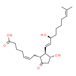 ChemSpider 2D Image | (5Z)-7-{(1R,2R,3R)-3-Hydroxy-2-[(1E,3S)-3-hydroxy-9-methyl-1,8-decadien-1-yl]-5-oxocyclopentyl}-5-heptenoic acid | C23H36O5