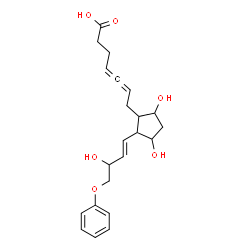 ChemSpider 2D Image | 7-{3,5-Dihydroxy-2-[(1E)-3-hydroxy-4-phenoxy-1-buten-1-yl]cyclopentyl}-4,5-heptadienoic acid | C22H28O6