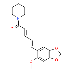 ChemSpider 2D Image | (2E,4E)-5-(6-Methoxy-1,3-benzodioxol-5-yl)-1-(1-piperidinyl)-2,4-pentadien-1-one | C18H21NO4